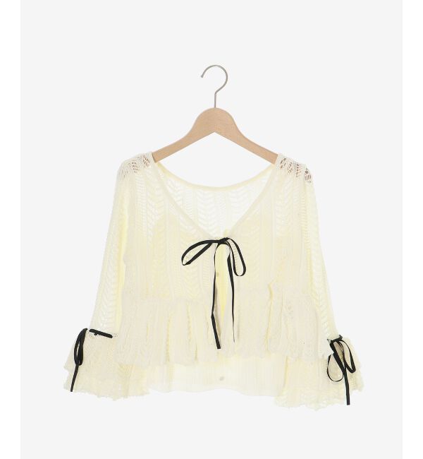  「レーシーパターンキャミセットカーデ」|カーディガン|