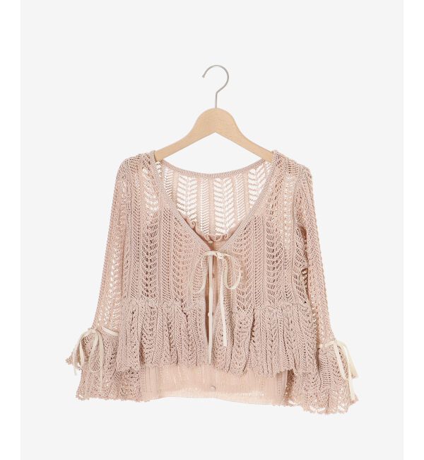  「レーシーパターンキャミセットカーデ」|カーディガン|