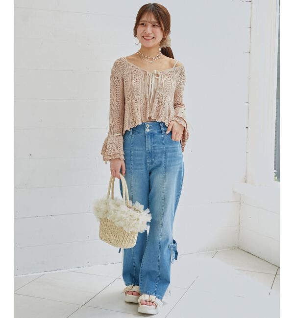  「レーシーパターンキャミセットカーデ」|カーディガン|