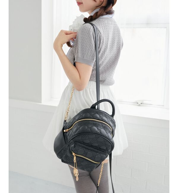  「チャームセットキルティングリュック」|リュック|