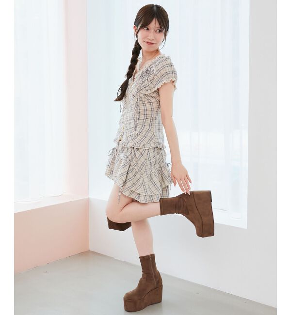  「ガーリーブラウス＆スカパンセット」|ワンピース|