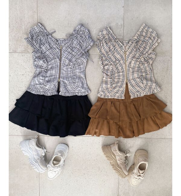  「ガーリーブラウス＆スカパンセット」|ワンピース|