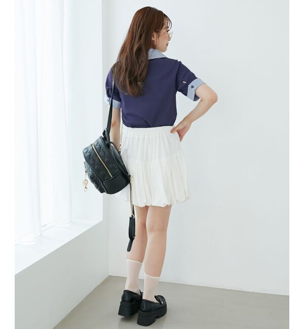  「シャツドッキングカットトップス」|Tシャツ・カットソー|