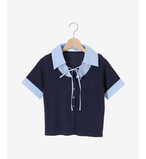  「シャツドッキングカットトップス」|Tシャツ・カットソー|