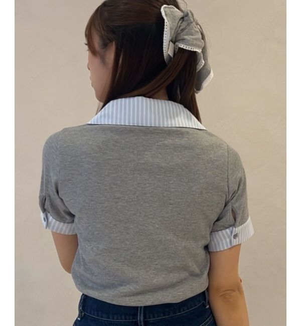  「シャツドッキングカットトップス」|Tシャツ・カットソー|