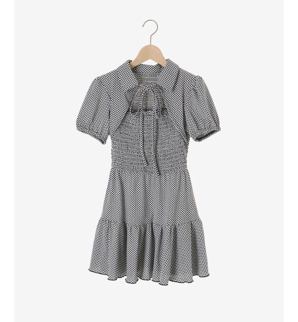  「襟付きデコルテオープンミニワンピ」|ワンピース|