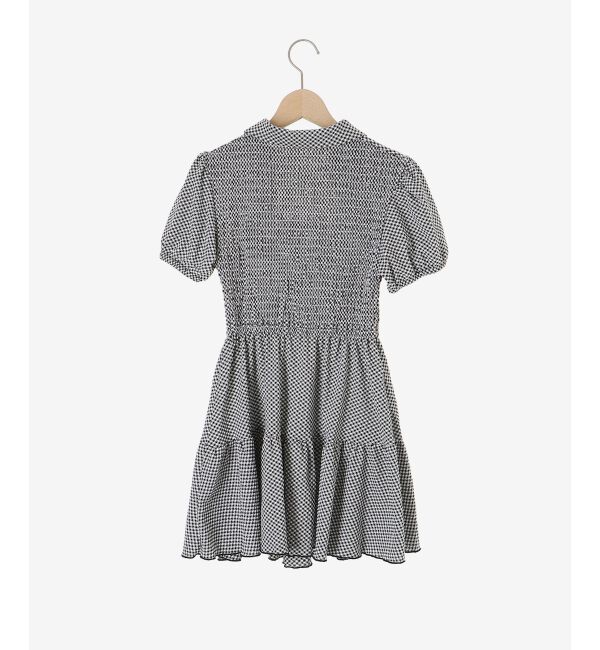  「襟付きデコルテオープンミニワンピ」|ワンピース|