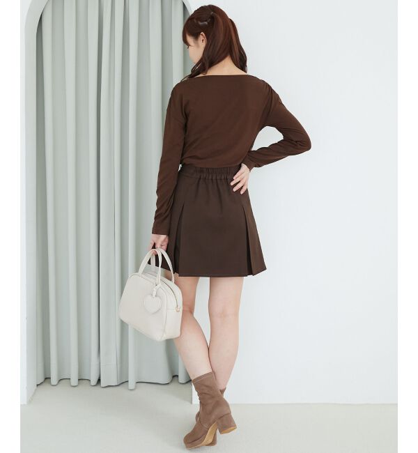  「ゴールドボタンプリーツミニスカパン」|スカート|