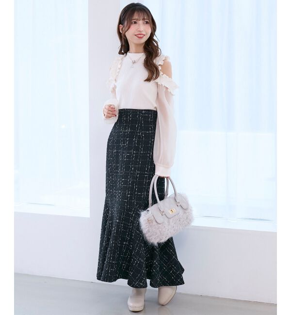  「ツイードマーメイドロングスカート」|スカート|