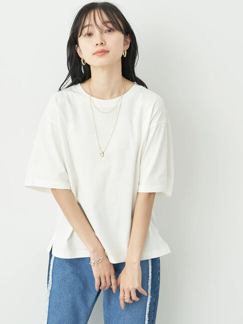 earth music&ecology「BOXシルエットT(汗じみ防止)」|Tシャツ・カットソー|Off White