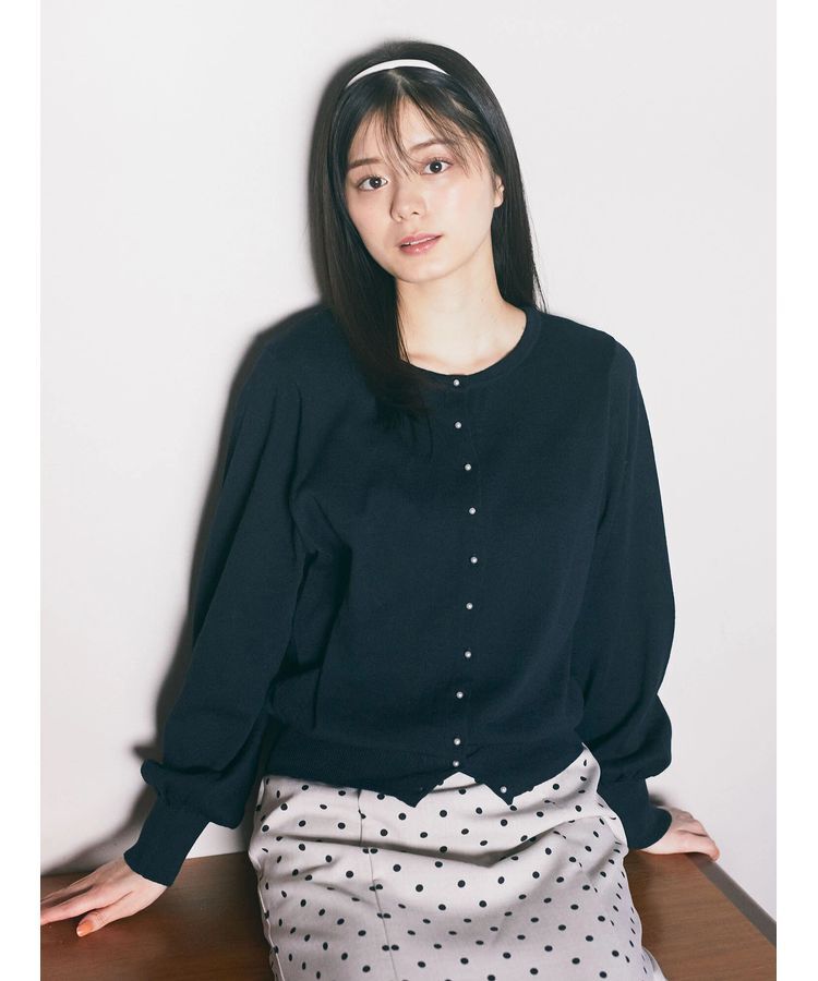 earth music&ecology「前後2WAYちびパールボタンカーディガン」|カーディガン|