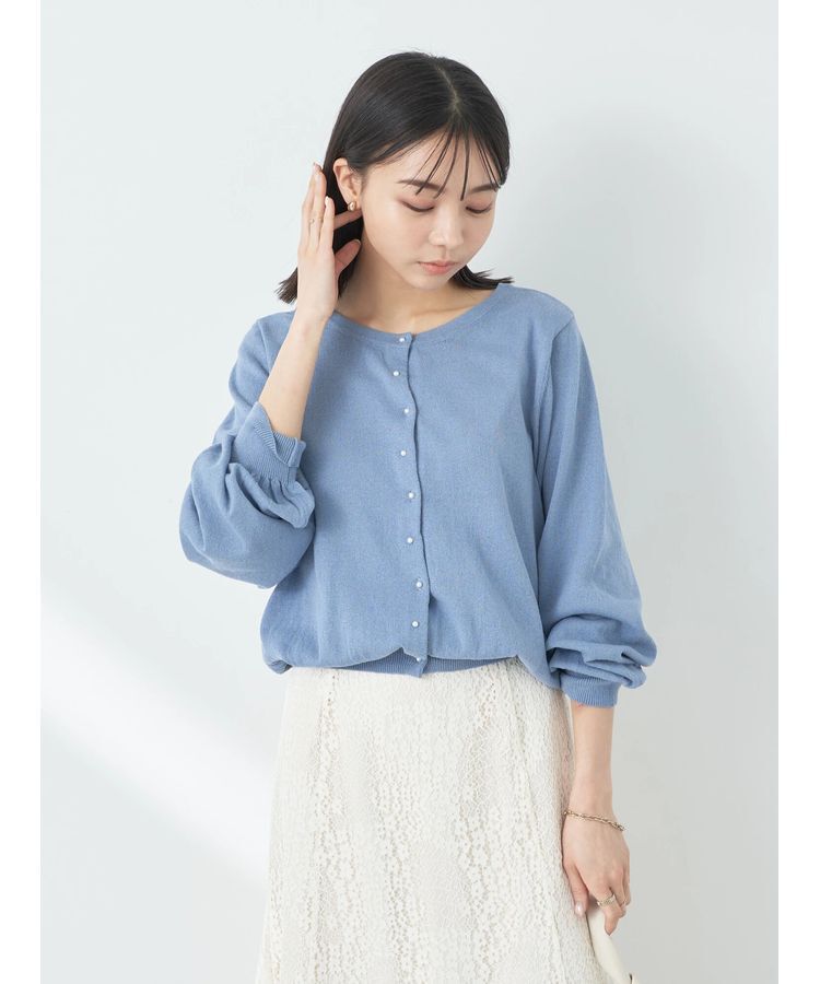 earth music&ecology「前後2WAYちびパールボタンカーディガン」|カーディガン|