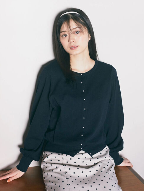 earth music&ecology「前後2WAYちびパールボタンカーディガン」|カーディガン|