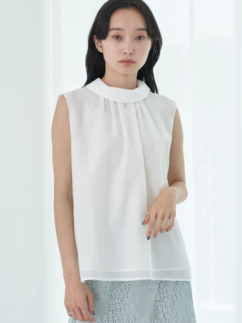 earth music&ecology「ロールカラーブラウス」|シャツ・ブラウス|Off White