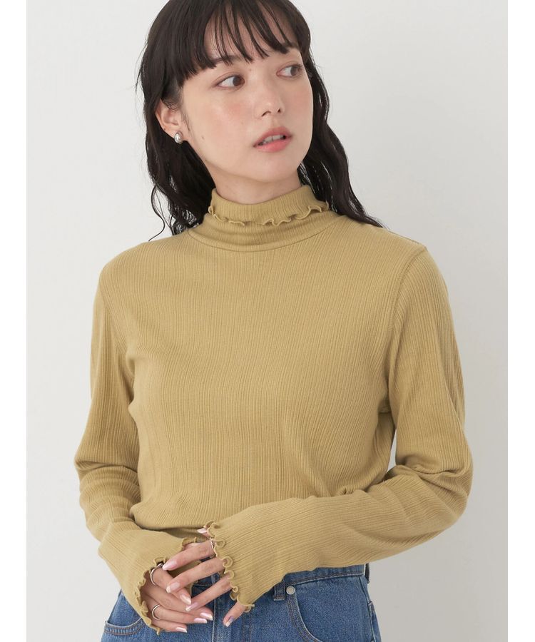 earth music&ecology「コットンシアータートルネックプルオーバー」|Tシャツ・カットソー|Yellow