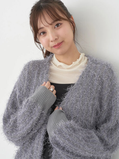 earth music&ecology「ふさふさショートカーディガン」|カーディガン|