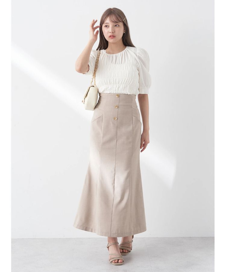 earth music&ecology「フロントボタンマーメイドスカート」|スカート|