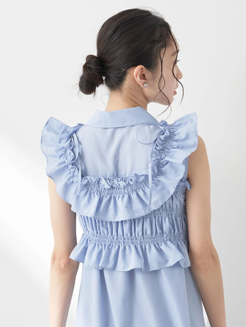 earth music&ecology「SET2点シャーリングビスチェ&times;シャツワンピース」|ワンピース|