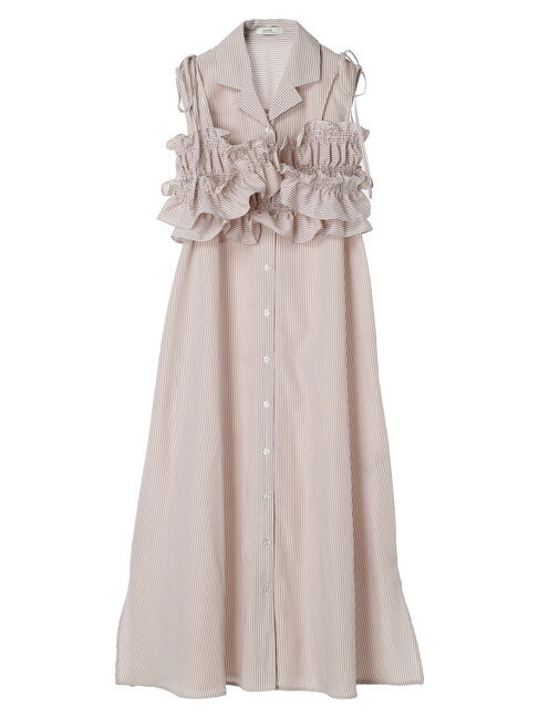 earth music&ecology「SET2点シャーリングビスチェ&times;シャツワンピース」|ワンピース|