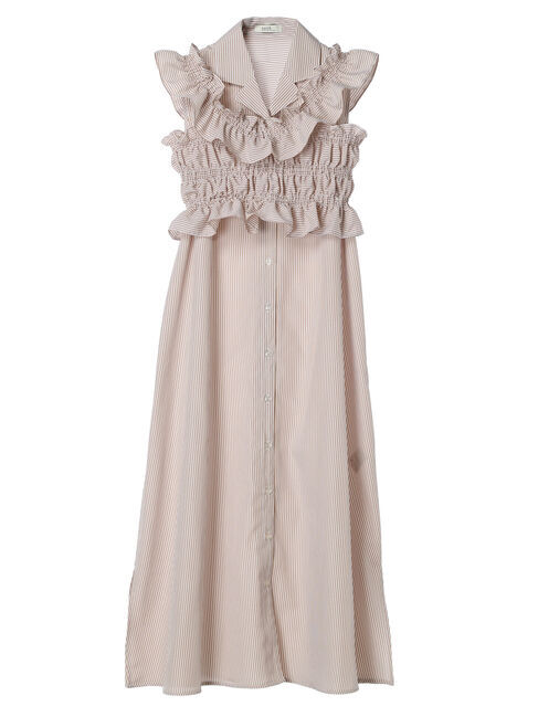 earth music&ecology「SET2点シャーリングビスチェ&times;シャツワンピース」|ワンピース|