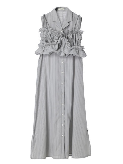 earth music&ecology「SET2点シャーリングビスチェ&times;シャツワンピース」|ワンピース|