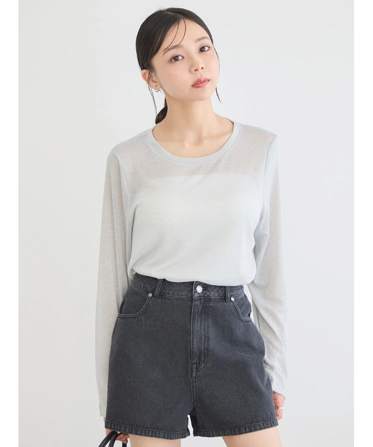 earth music&ecology「ラメシアープルオーバー」|Tシャツ・カットソー|Silver