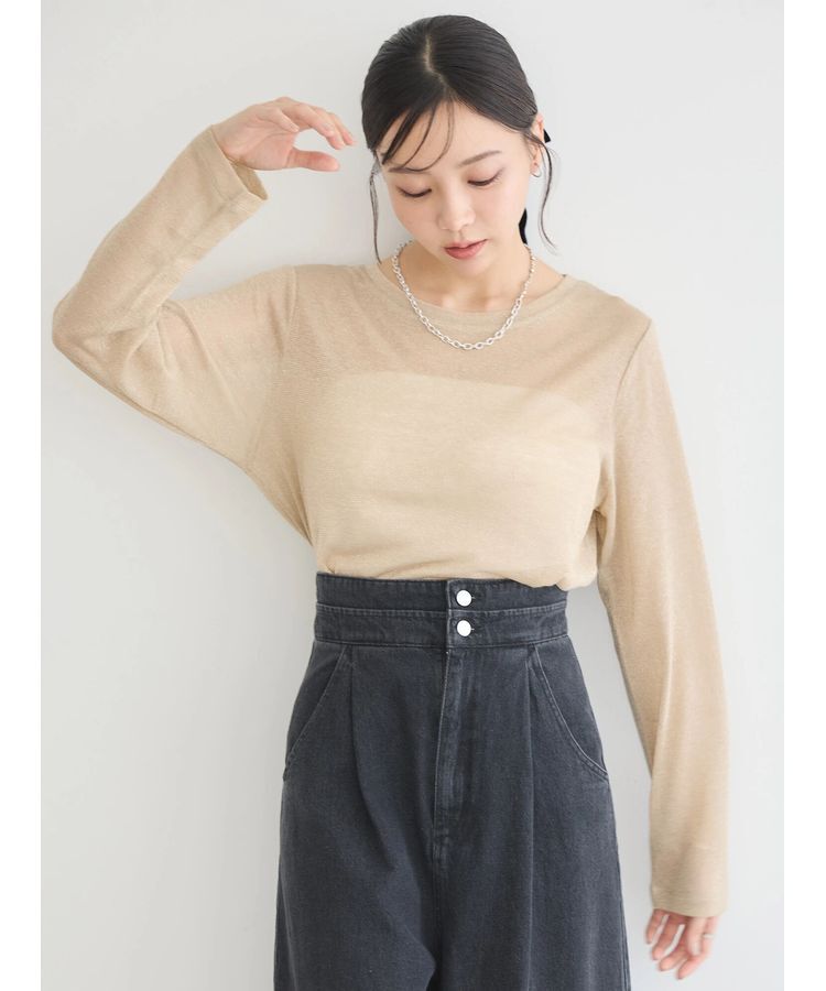 earth music&ecology「ラメシアープルオーバー」|Tシャツ・カットソー|Gold