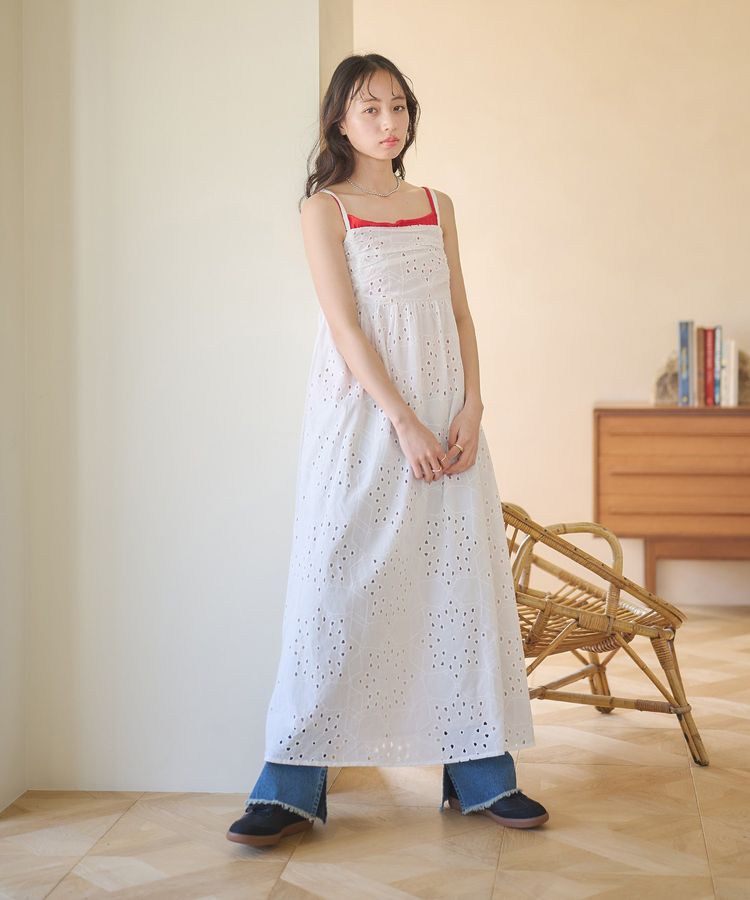 earth music&ecology「シフリー刺繍キャミワンピース」|ワンピース|