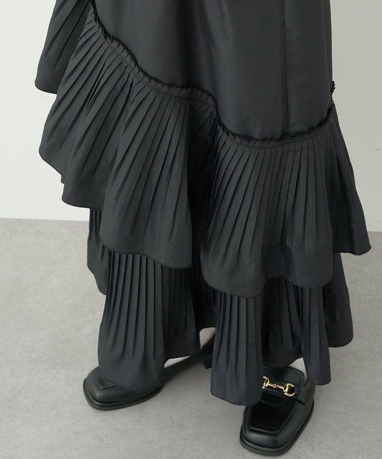 earth music&ecology「プリーツティアードスカート」|フレア|