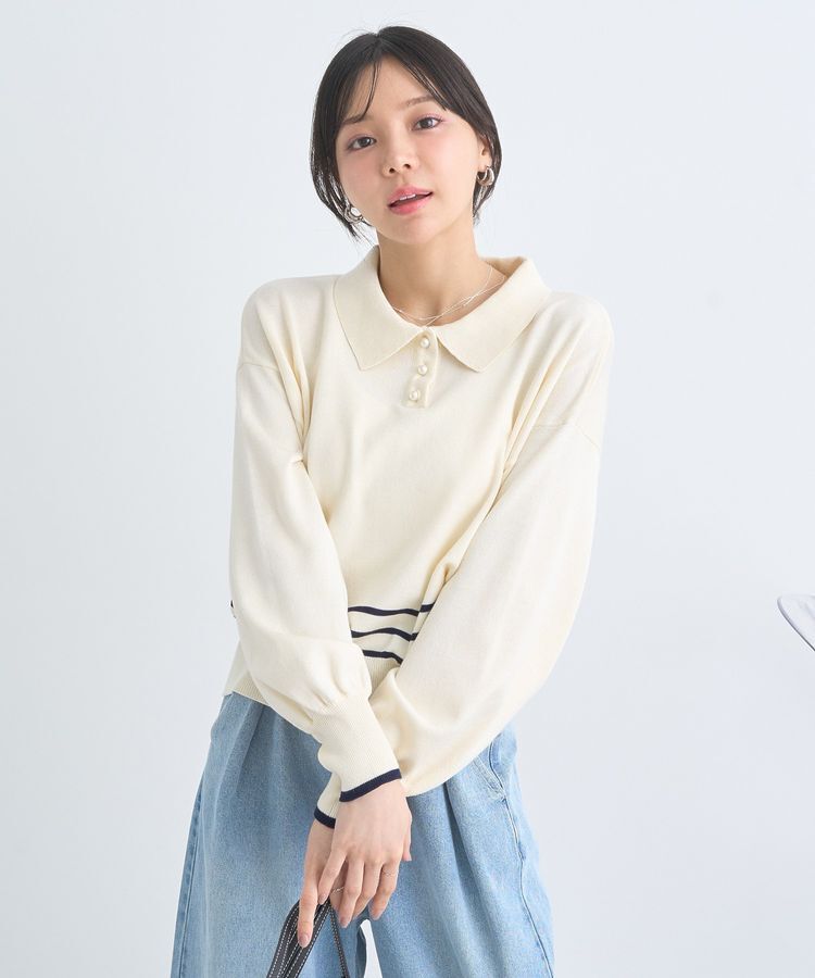 earth music&ecology「パールボタンニットプルオーバー」|ニット・セーター|