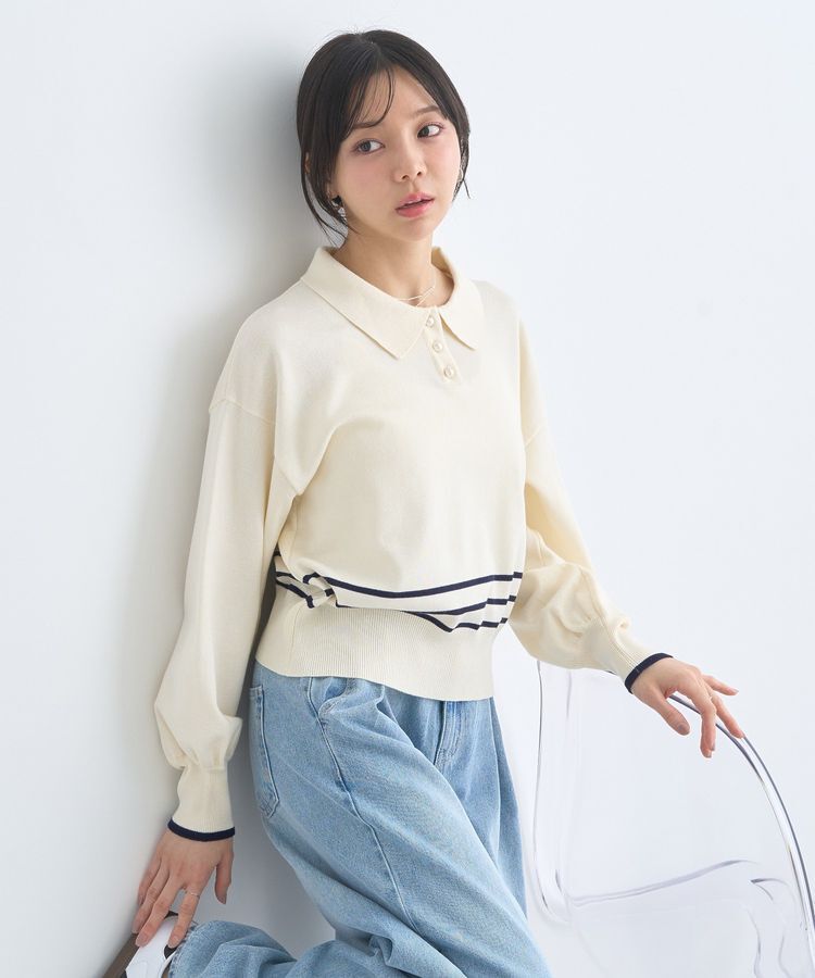 earth music&ecology「パールボタンニットプルオーバー」|ニット・セーター|