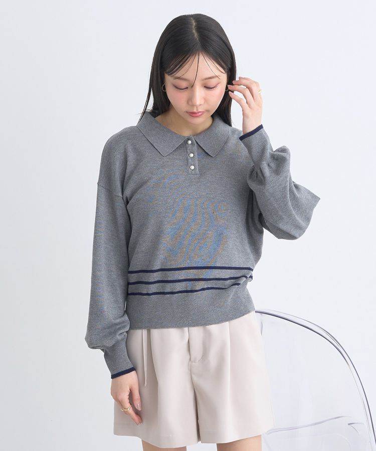 earth music&ecology「パールボタンニットプルオーバー」|ニット・セーター|