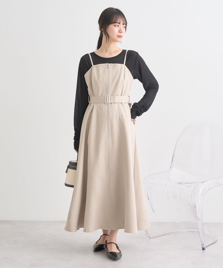 earth music&ecology「ダブルジップキャミワンピース」|ワンピース|