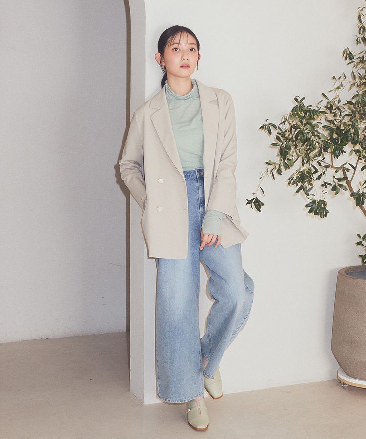 earth music&ecology「タックホックデニムパンツ」|デニム|