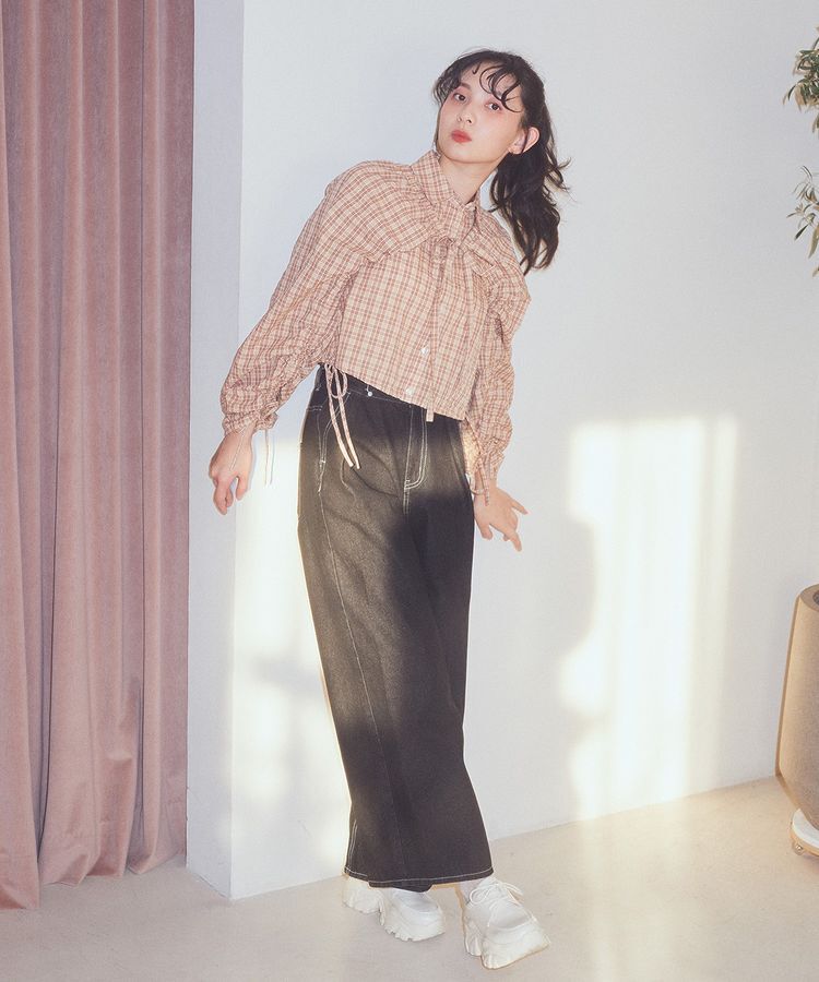 earth music&ecology「タックホックデニムパンツ」|デニム|