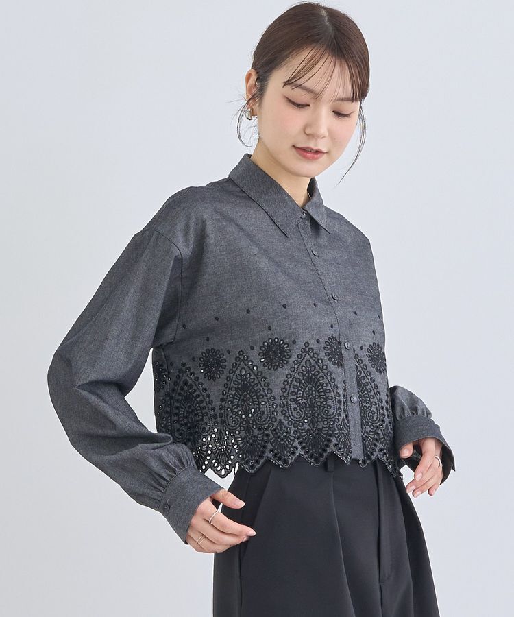 earth music&ecology「スカラップトリムシャツ」|シャツ・ブラウス|