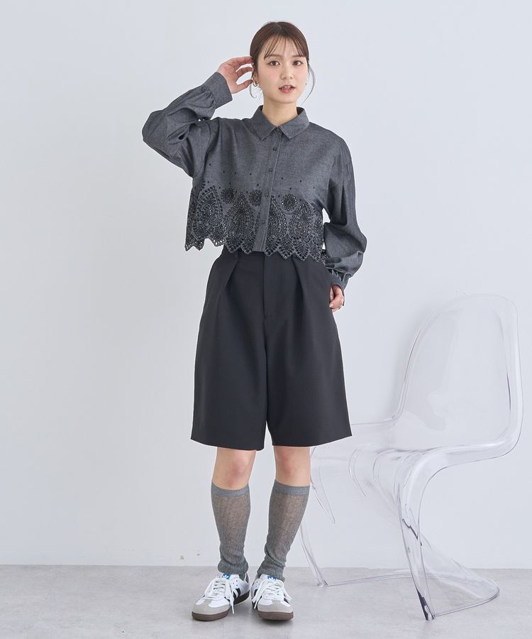 earth music&ecology「スカラップトリムシャツ」|シャツ・ブラウス|