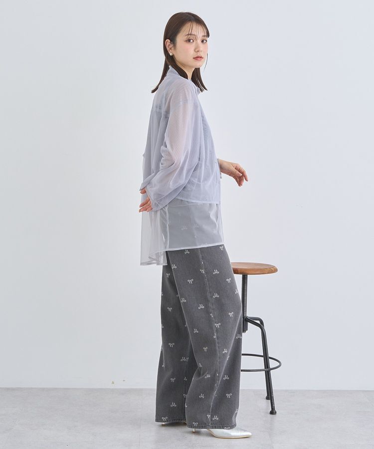 earth music&ecology「リボンプリントデニムパンツ」|デニム|