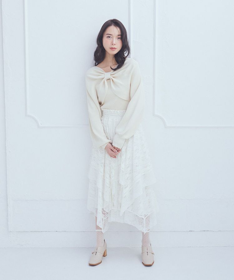earth music&ecology「レースイレヘムスカート」|フレア|