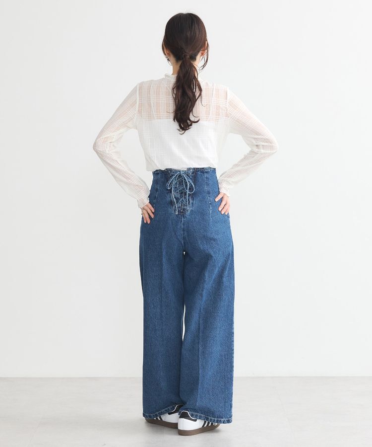 earth music&ecology「フロントZIPバックレースアップデニム」|デニム|