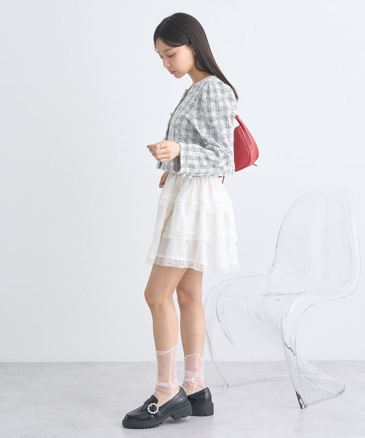 earth music&ecology「ティアードレースミニスカート」|スカート|