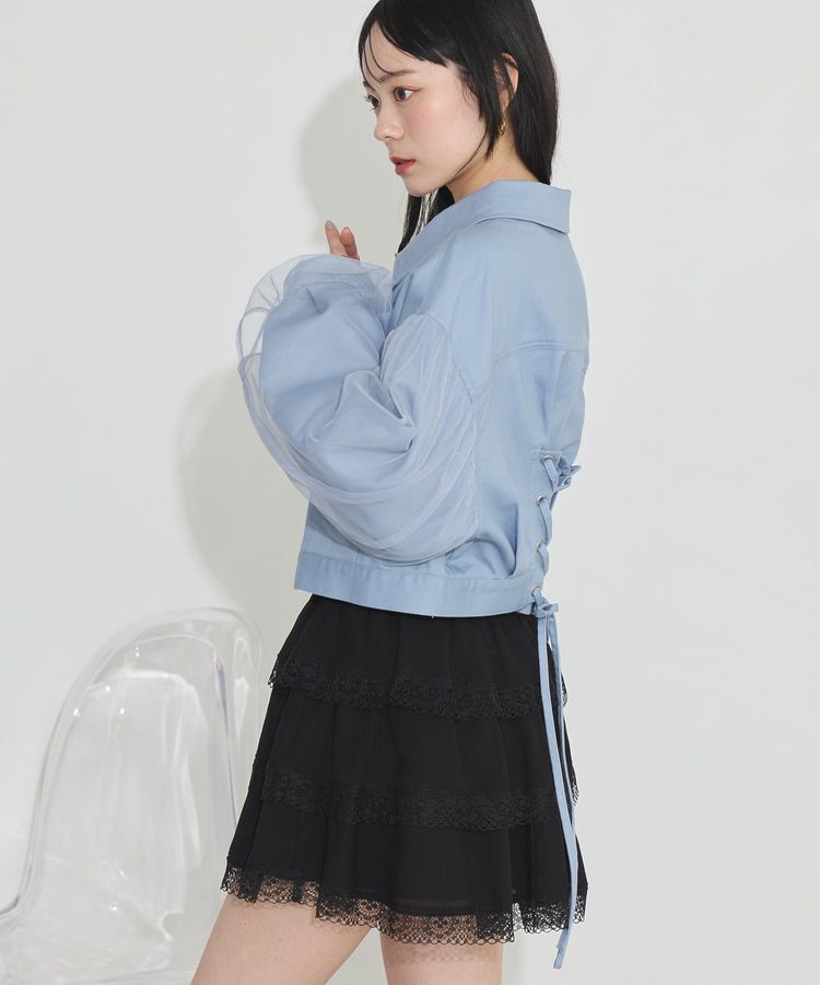 earth music&ecology「ティアードレースミニスカート」|スカート|