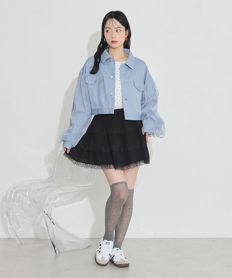 earth music&ecology「ティアードレースミニスカート」|スカート|