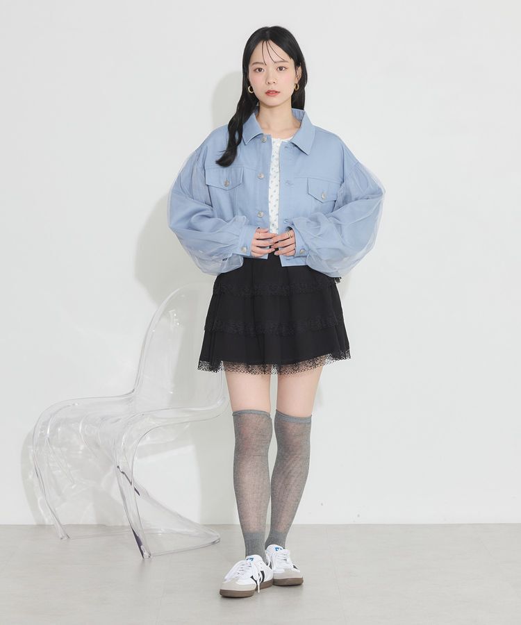 earth music&ecology「ティアードレースミニスカート」|スカート|