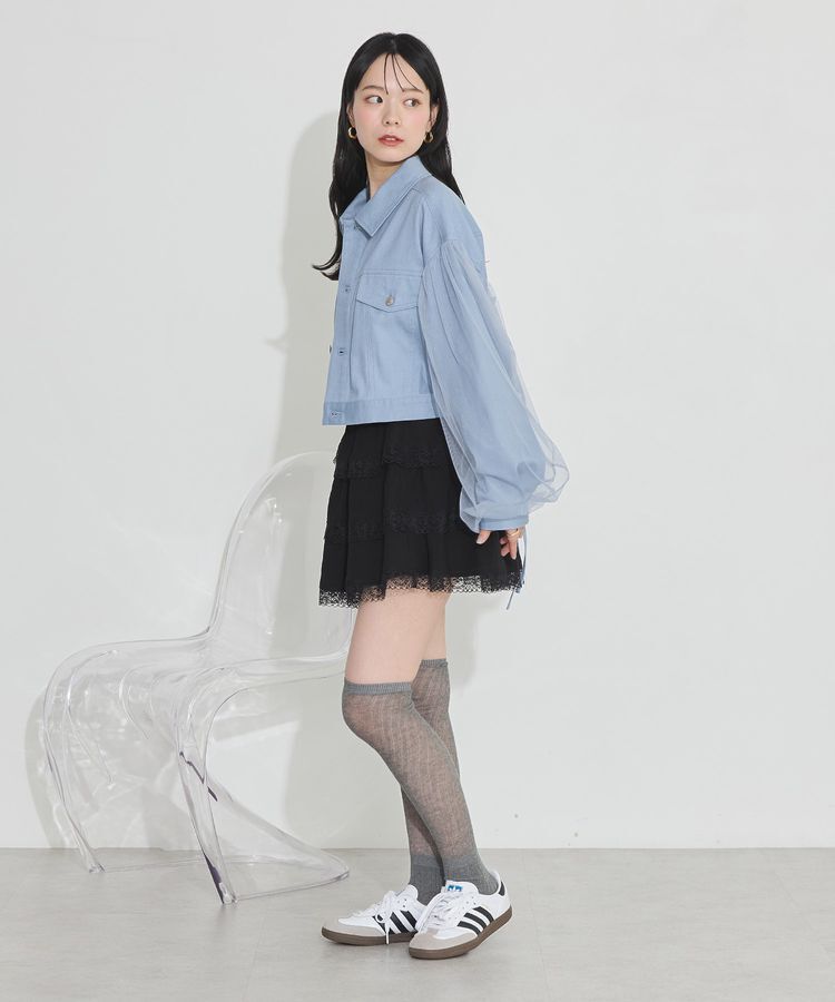 earth music&ecology「ティアードレースミニスカート」|スカート|