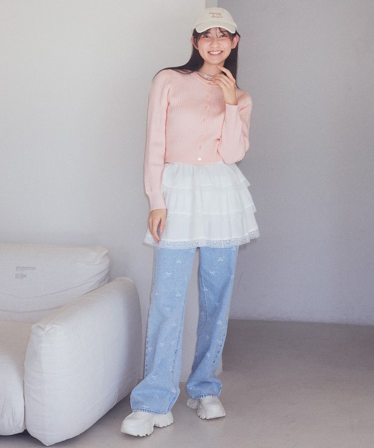 earth music&ecology「ミニケーブルコンパクトカーディガン」|カーディガン|