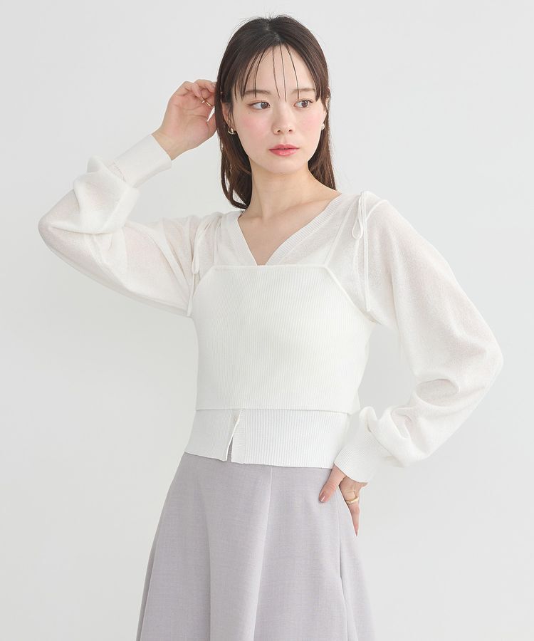 earth music&ecology「ラメリブニットビスチェ」|ベスト・ジレ|