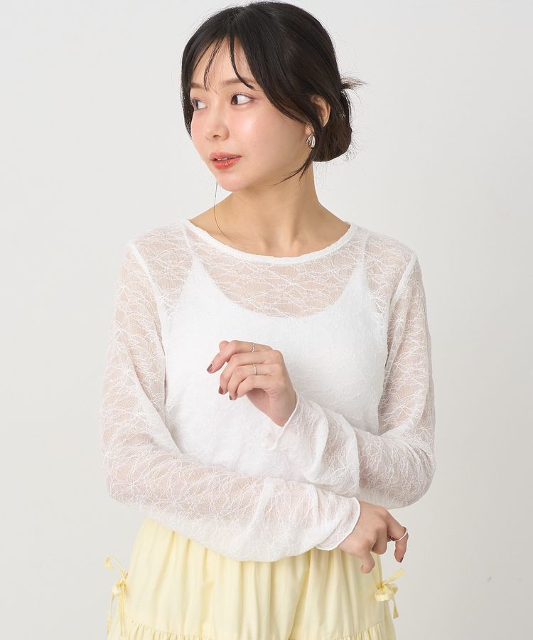 earth music&ecology「シアーレースプルオーバー」|Tシャツ・カットソー|