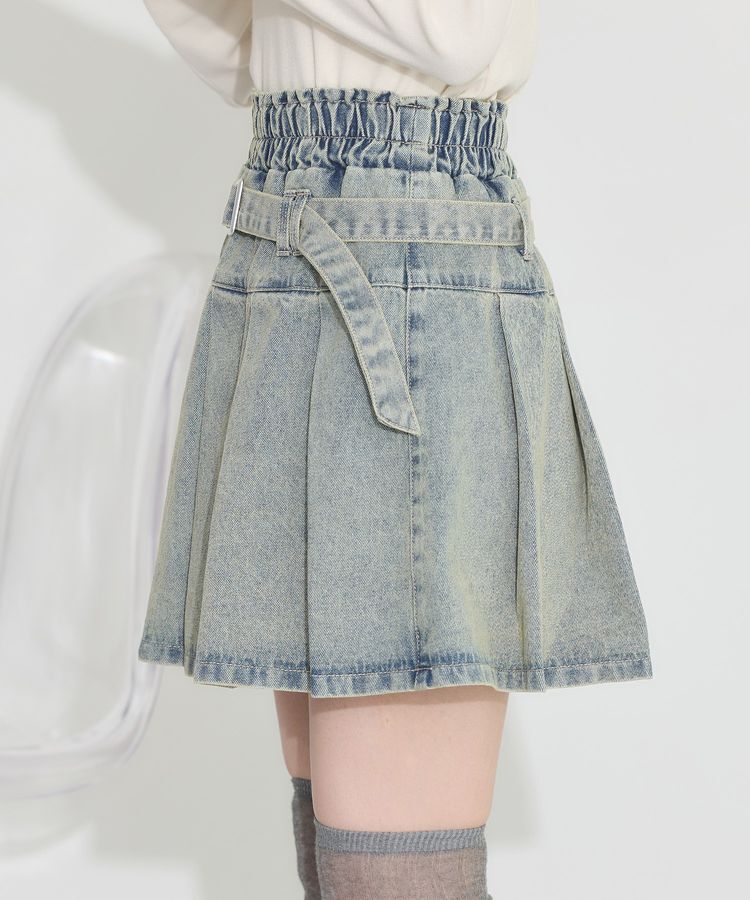 earth music&ecology「デニムプリーツスカパン」|スカート|