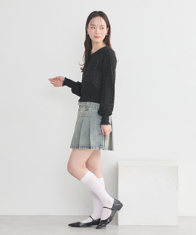 earth music&ecology「デニムプリーツスカパン」|スカート|